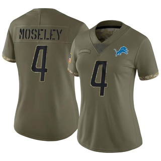 Limited Emmanuel Moseley Women's Detroit Lions 2022 Salute To Service Jersey - Olive