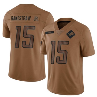 Limited Ennis Rakestraw Jr. Men's Detroit Lions 2023 Salute To Service Jersey - Brown