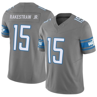 Limited Ennis Rakestraw Jr. Men's Detroit Lions Silver Vapor F.U.S.E. Jersey