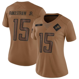 Limited Ennis Rakestraw Jr. Women's Detroit Lions 2023 Salute To Service Jersey - Brown