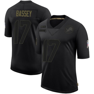 Limited Essang Bassey Men's Detroit Lions 2020 Salute To Service Jersey - Black