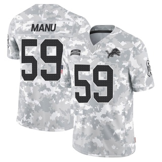 Limited Giovanni Manu Youth Detroit Lions 2024 Salute to Service Jersey - Arctic Camo