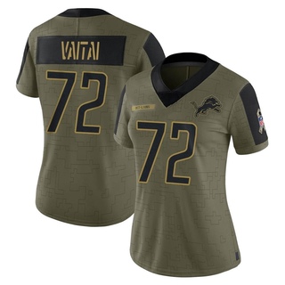 Limited Halapoulivaati Vaitai Women's Detroit Lions 2021 Salute To Service Jersey - Olive