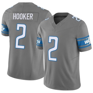 Limited Hendon Hooker Men's Detroit Lions Silver Vapor F.U.S.E. Jersey