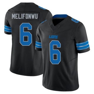 Limited Ifeatu Melifonwu Men's Detroit Lions Alternate Vapor F.U.S.E. 2nd Jersey - Black