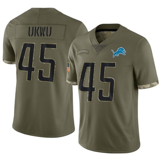 Limited Isaac Ukwu Men's Detroit Lions 2022 Salute To Service Jersey - Olive