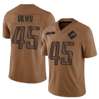 Limited Isaac Ukwu Men's Detroit Lions 2023 Salute To Service Jersey - Brown