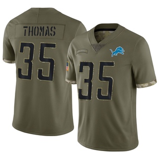 Limited Isaiah Thomas Men's Detroit Lions 2022 Salute To Service Jersey - Olive