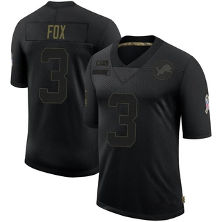 Limited Jack Fox Men's Detroit Lions 2020 Salute To Service Jersey - Black