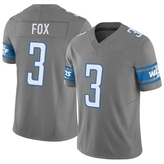 Limited Jack Fox Men's Detroit Lions Silver Vapor F.U.S.E. Jersey