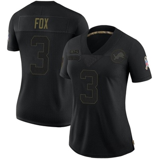 Limited Jack Fox Women's Detroit Lions 2020 Salute To Service Jersey - Black