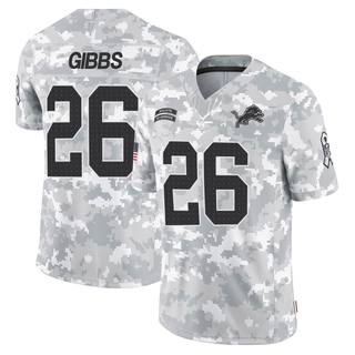 Limited Jahmyr Gibbs Men's Detroit Lions 2024 Salute to Service Jersey - Arctic Camo