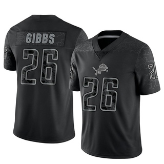 Limited Jahmyr Gibbs Men's Detroit Lions Reflective Jersey - Black