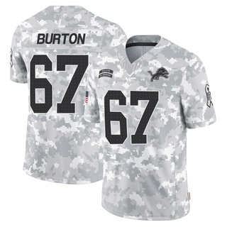 Limited Jake Burton Men's Detroit Lions 2024 Salute to Service Jersey - Arctic Camo