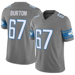 Limited Jake Burton Men's Detroit Lions Silver Vapor F.U.S.E. Jersey