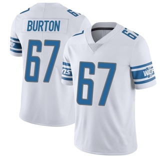 Limited Jake Burton Men's Detroit Lions Vapor Untouchable Jersey - White