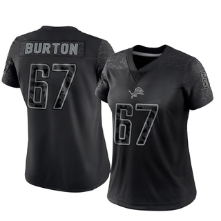 Limited Jake Burton Women's Detroit Lions Reflective Jersey - Black