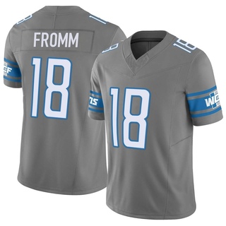 Limited Jake Fromm Men's Detroit Lions Silver Vapor F.U.S.E. Jersey