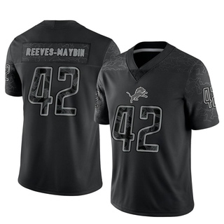 Limited Jalen Reeves-Maybin Men's Detroit Lions Reflective Jersey - Black