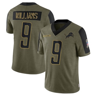 Limited Jameson Williams Youth Detroit Lions 2021 Salute To Service Jersey - Olive