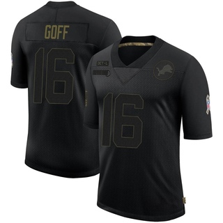 Limited Jared Goff Men's Detroit Lions 2020 Salute To Service Jersey - Black