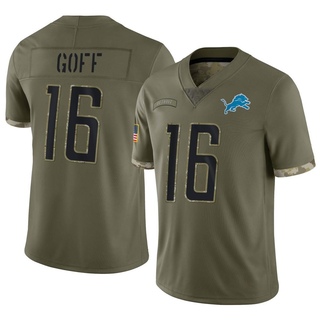 Limited Jared Goff Men's Detroit Lions 2022 Salute To Service Jersey - Olive