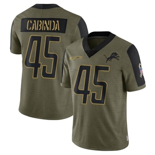 Limited Jason Cabinda Men's Detroit Lions 2021 Salute To Service Jersey - Olive