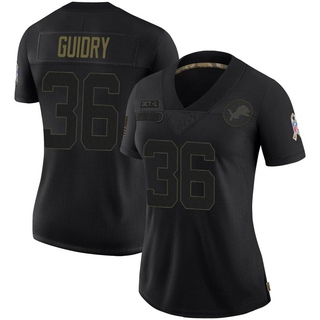 Limited Javelin Guidry Women's Detroit Lions 2020 Salute To Service Jersey - Black