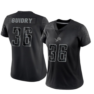 Limited Javelin Guidry Women's Detroit Lions Reflective Jersey - Black