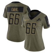 Limited Joe Dahl Women's Detroit Lions 2021 Salute To Service Jersey - Olive