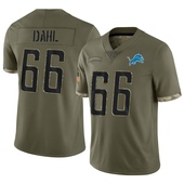 Limited Joe Dahl Youth Detroit Lions 2022 Salute To Service Jersey - Olive