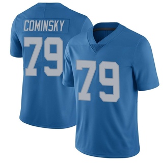 Limited John Cominsky Men's Detroit Lions Throwback Vapor Untouchable Jersey - Blue