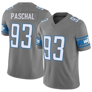 Limited Josh Paschal Men's Detroit Lions Silver Vapor F.U.S.E. Jersey