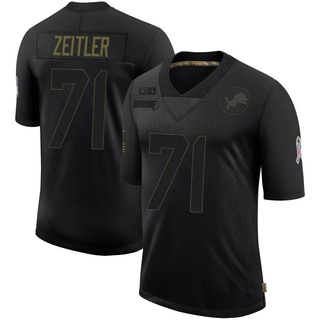 Limited Kevin Zeitler Men's Detroit Lions 2020 Salute To Service Jersey - Black