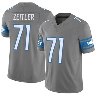 Limited Kevin Zeitler Men's Detroit Lions Silver Vapor F.U.S.E. Jersey