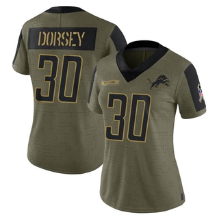 Limited Khalil Dorsey Women's Detroit Lions 2021 Salute To Service Jersey - Olive