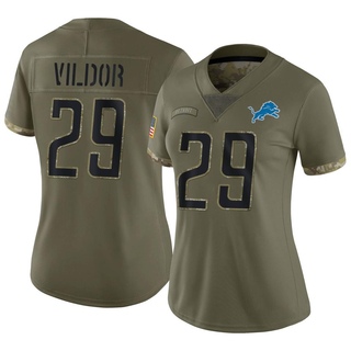 Limited Kindle Vildor Women's Detroit Lions 2022 Salute To Service Jersey - Olive