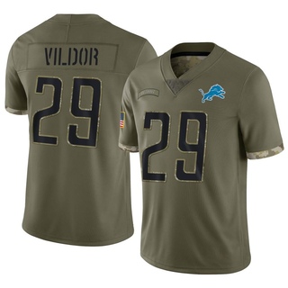 Limited Kindle Vildor Youth Detroit Lions 2022 Salute To Service Jersey - Olive