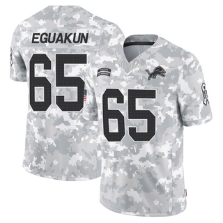 Limited Kingsley Eguakun Youth Detroit Lions 2024 Salute to Service Jersey - Arctic Camo