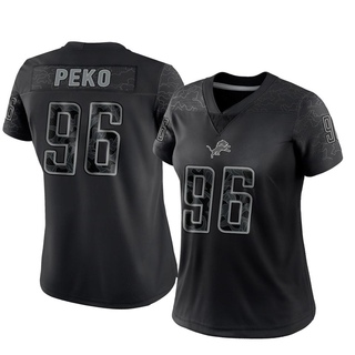 Limited Kyle Peko Women's Detroit Lions Reflective Jersey - Black