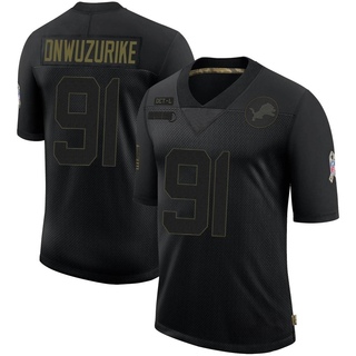 Limited Levi Onwuzurike Men's Detroit Lions 2020 Salute To Service Jersey - Black