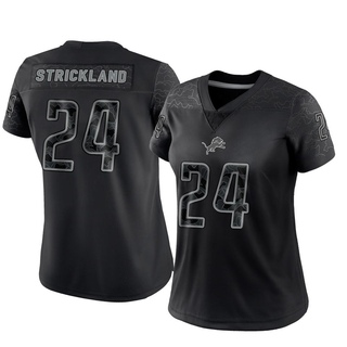 Limited Loren Strickland Women's Detroit Lions Reflective Jersey - Black