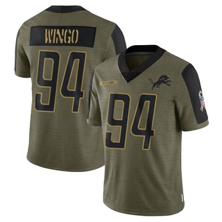 Limited Mekhi Wingo Men's Detroit Lions 2021 Salute To Service Jersey - Olive