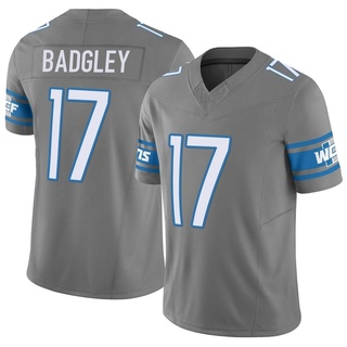 Limited Michael Badgley Men's Detroit Lions Silver Vapor F.U.S.E. Jersey