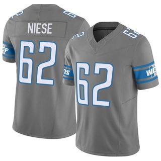 Limited Michael Niese Men's Detroit Lions Silver Vapor F.U.S.E. Jersey