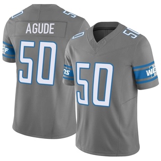 Limited Mitchell Agude Men's Detroit Lions Silver Vapor F.U.S.E. Jersey