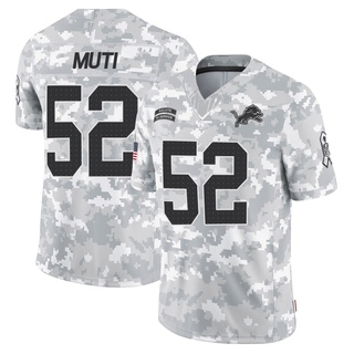 Limited Netane Muti Men's Detroit Lions 2024 Salute to Service Jersey - Arctic Camo