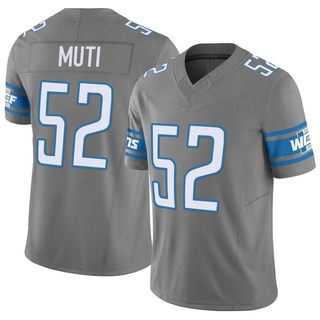 Limited Netane Muti Men's Detroit Lions Silver Vapor F.U.S.E. Jersey