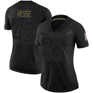 Limited Parker Hesse Women's Detroit Lions 2020 Salute To Service Jersey - Black