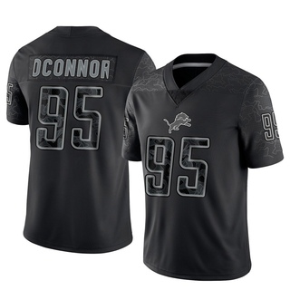 Limited Pat O'Connor Men's Detroit Lions Reflective Jersey - Black